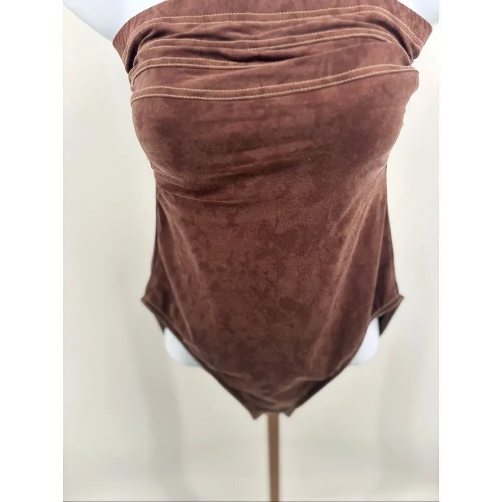 Magicsuit Strapless Shaping One Piece Swimsuit Brown Women Size 10